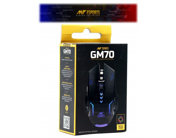 ANT ESPORTS GAMING MOUSE USB GM70 RGB